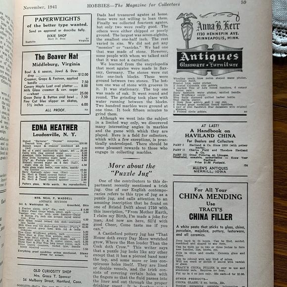 ! Vintage 2 HOBBIES magazines. Nov 1941 & Aug 1942 “The Magazine-for-Collectors” - Picture 6 of 16